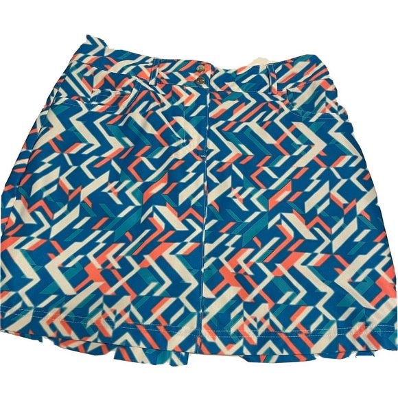 Slazenger Tennis Golf skort Woman’s 0 Geometric Pockets Stretch Zipper - Picture 1 of 9
